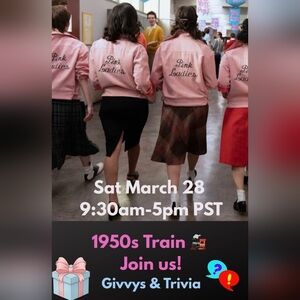 🚂🐩☎️ 50s Train SHOW(1.5 HR Spots)📻🩷🐩❤🩷❤ Please Like This flier for 3/28/26